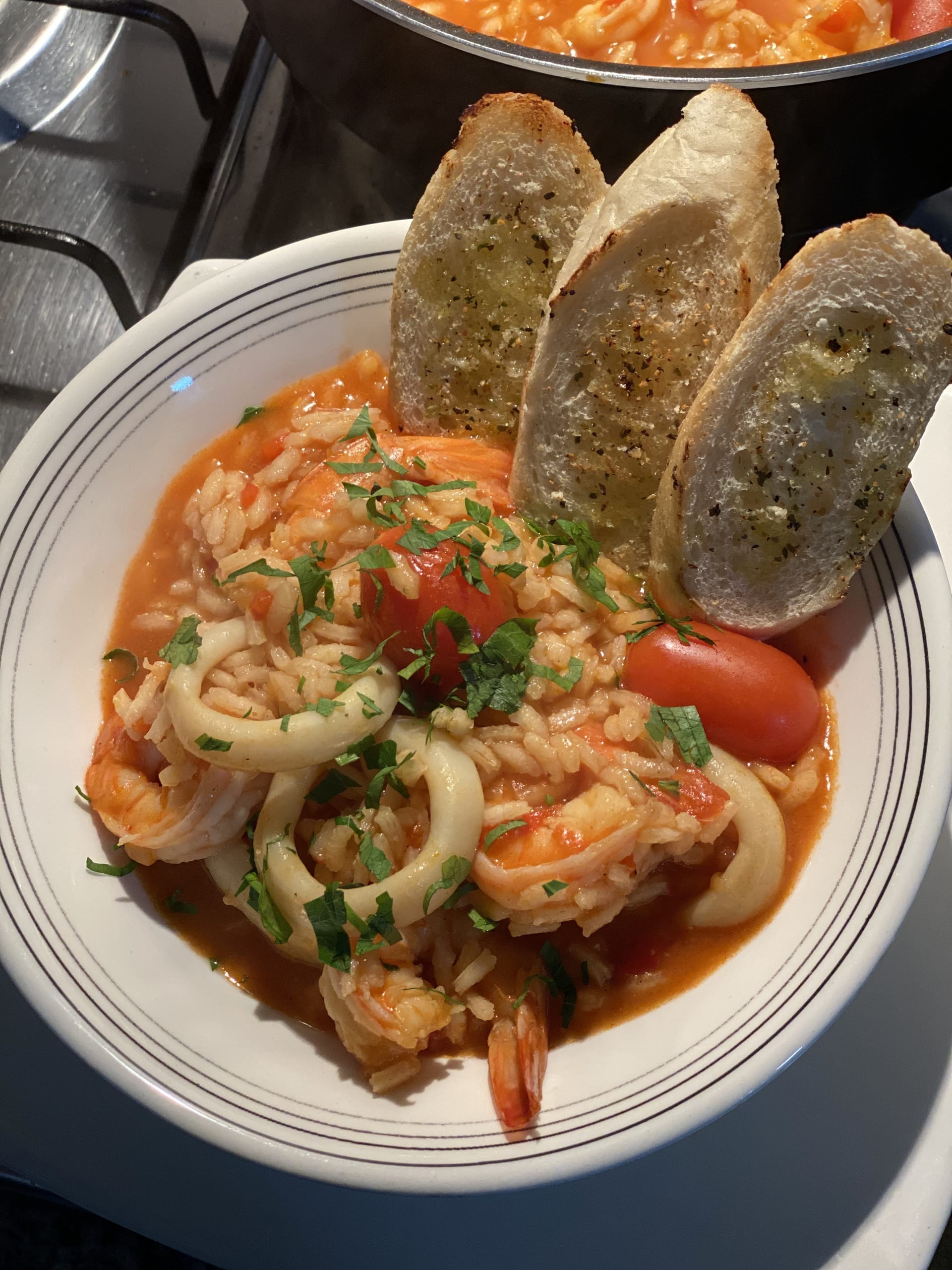 Arroz caldoso con mariscos